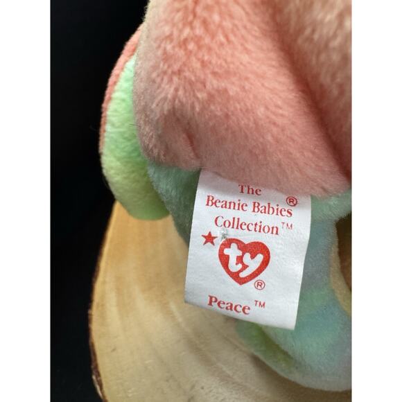 TY Peace The Bear Beanie Babies 1996 Collectible With Tag Errors: RETIRED & RARE - Picture 5 of 16